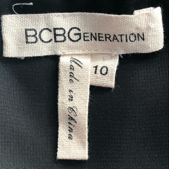 BCBGeneration Little Black Dress Sweetheart Neckline Colorblock Trim Size 10 - Picture 5 of 14